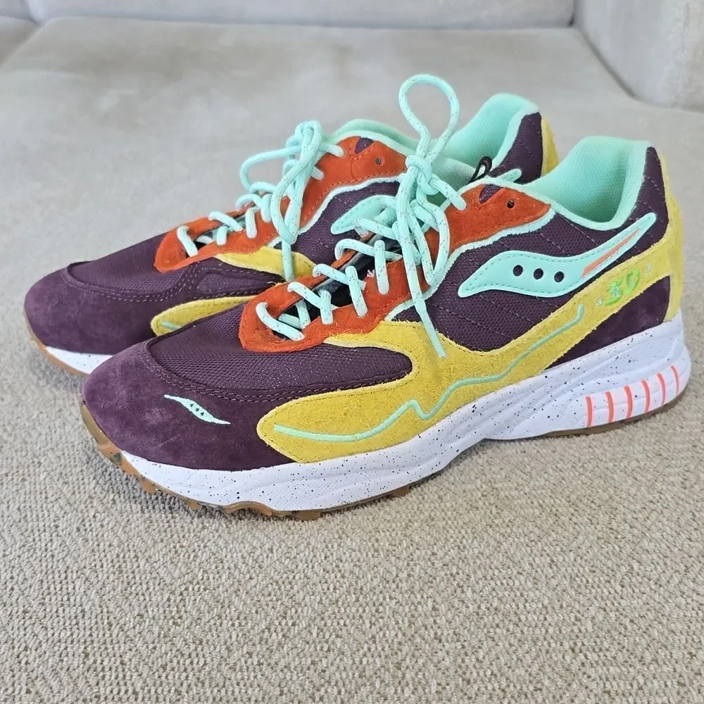 Saucony 3D Grid Hurricane Trailian Colorful Unisex Sneaker Shoes-Size 9.5